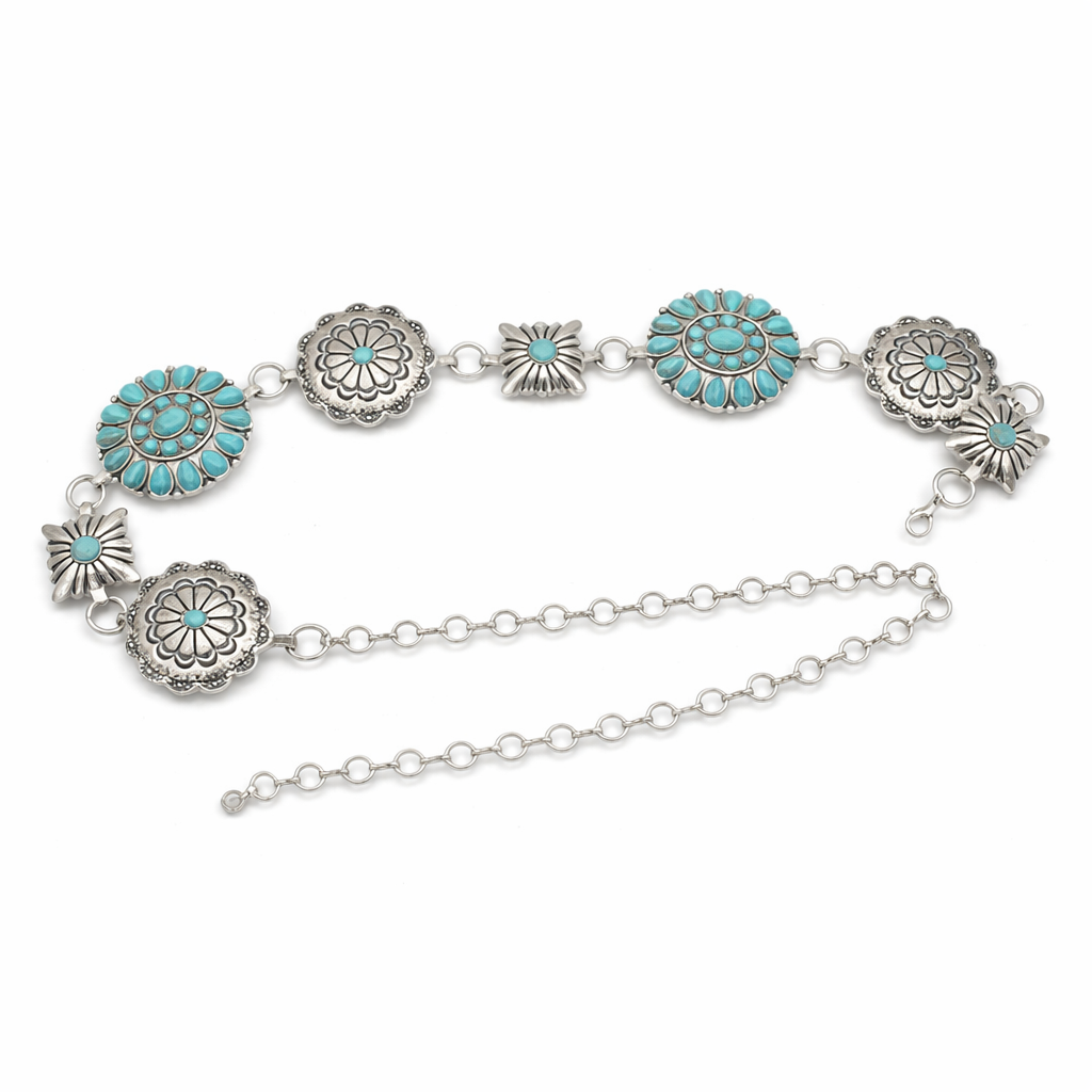 Turquoise Waves Chain Belt