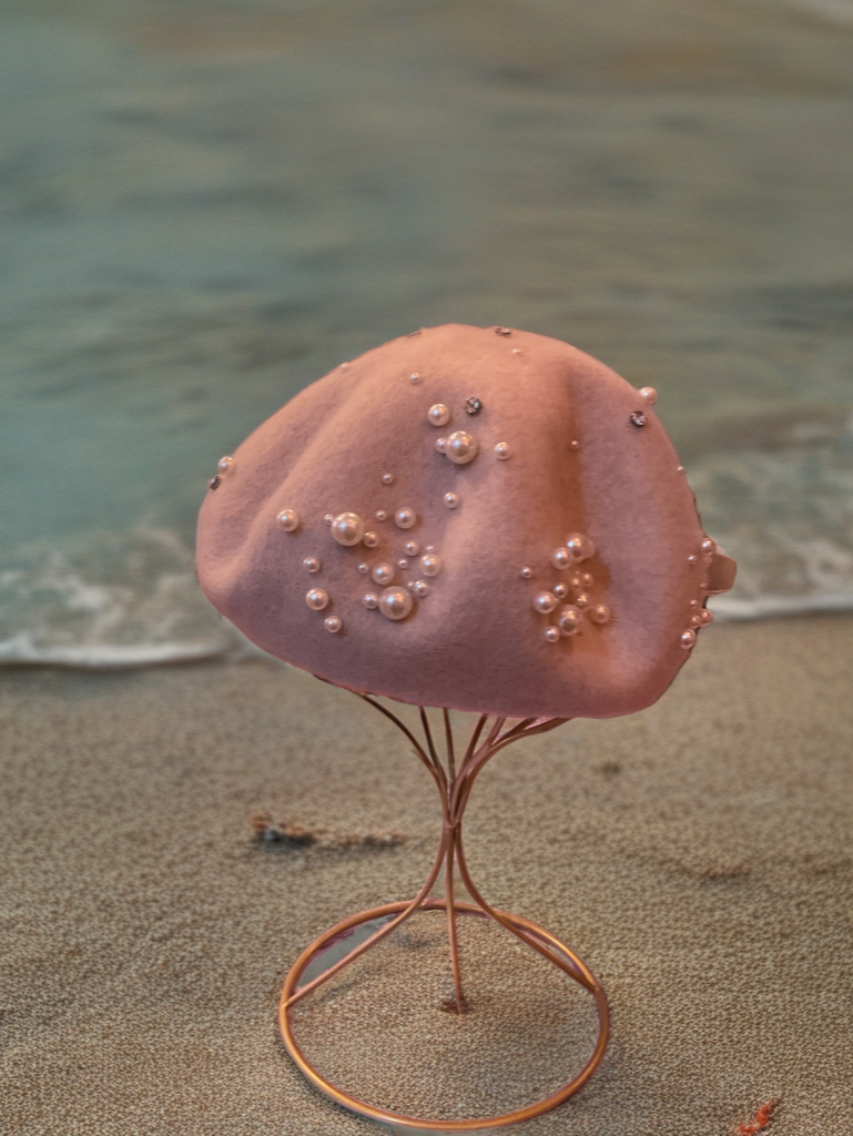 Pearl Studded Beret Hats