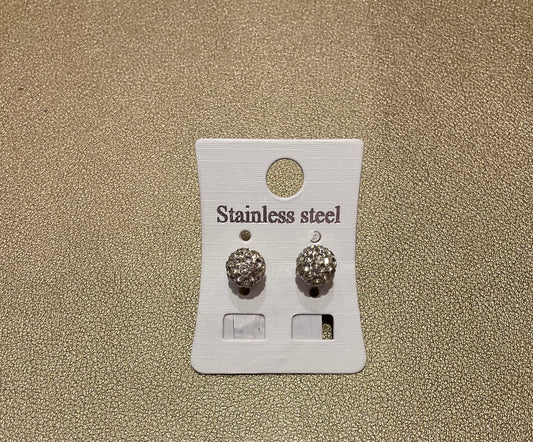 Medium Disco Ball Stud Earrings - Rhinestone