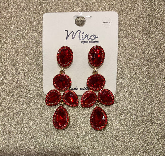 Darling Bling Earrings - Red