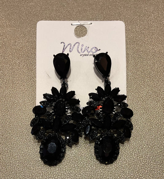Black Masquerade Earrings - Black
