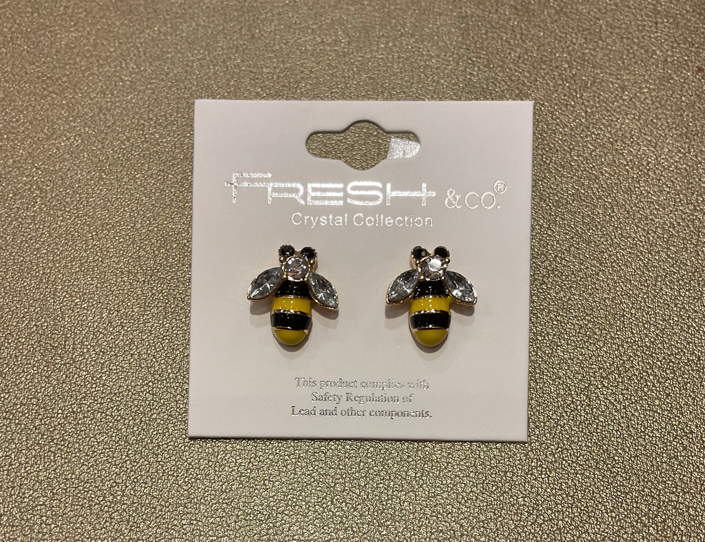 Bee Hive Earrings - Rhinestone