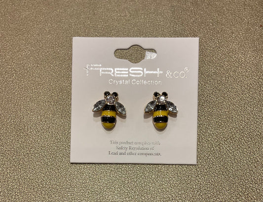 Bee Hive Earrings - Rhinestone