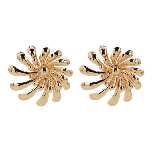 Golden Fan Earrings