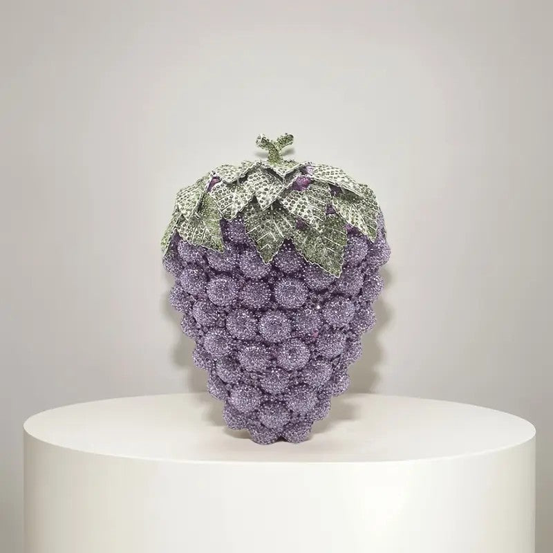 Grape Swarovski crystal purse