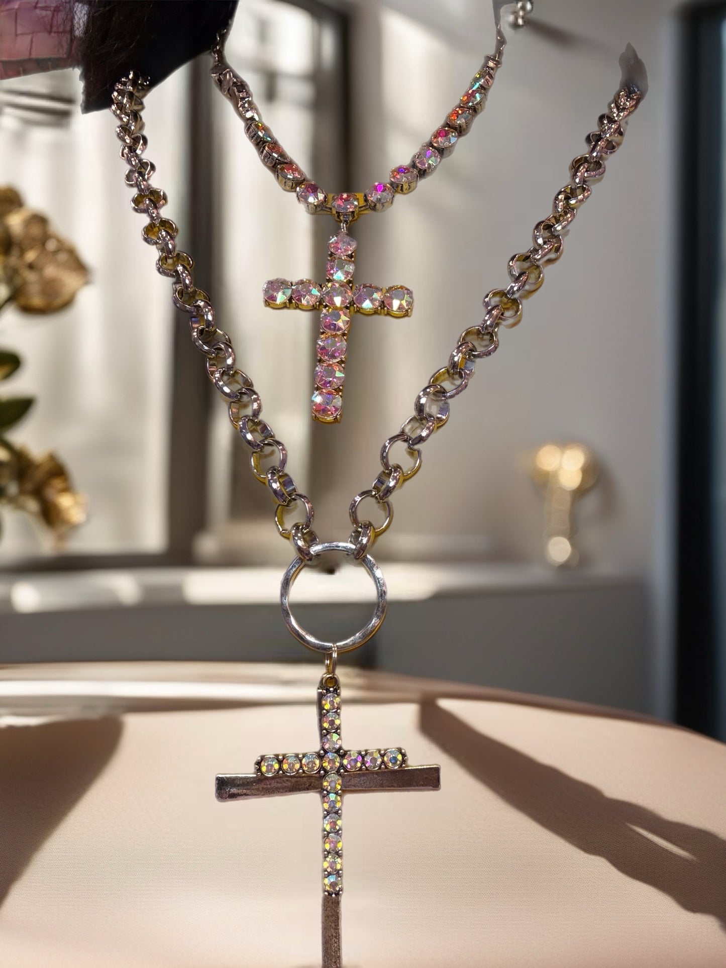 Rainbow Crosses- Necklace