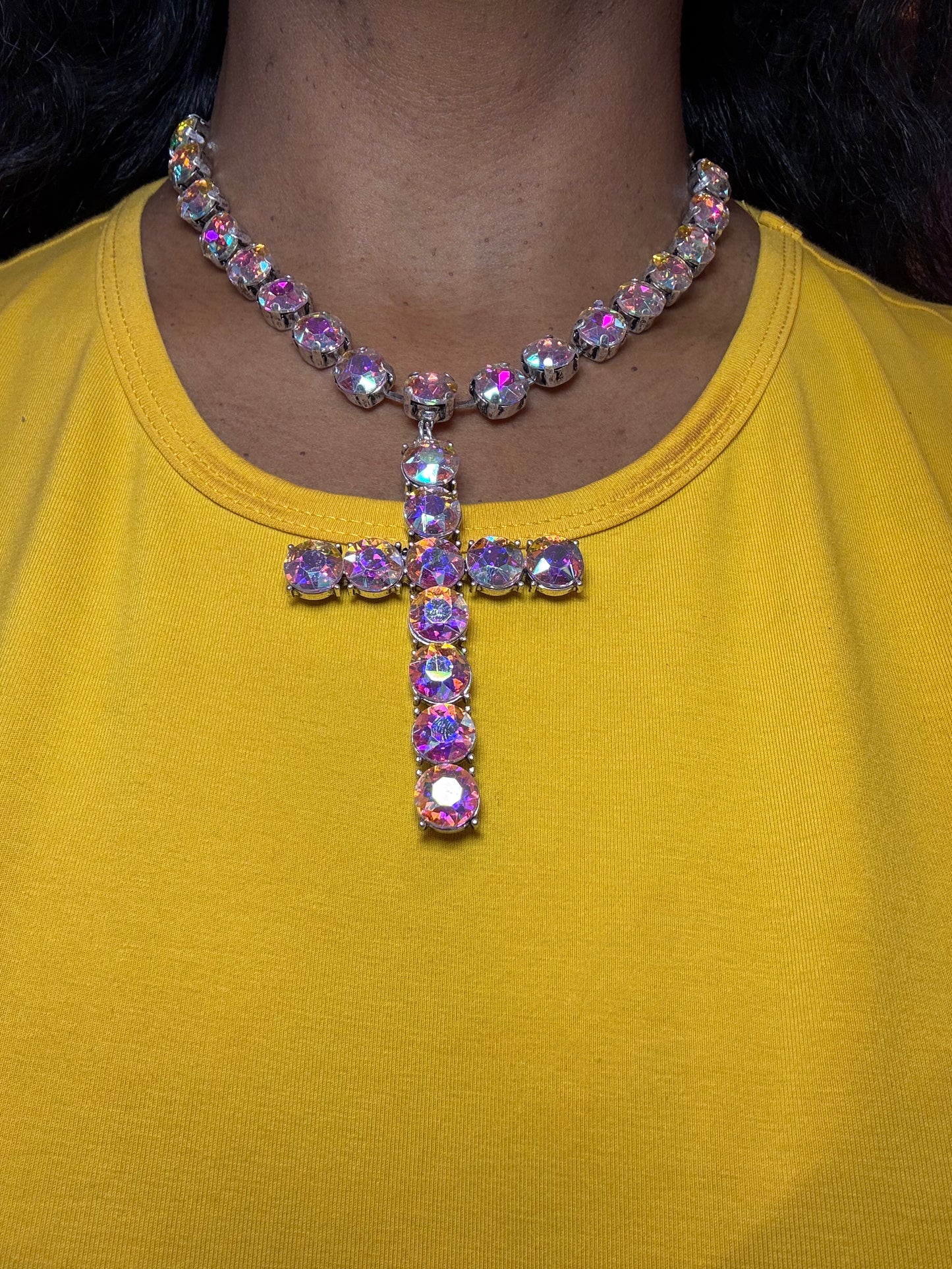 Rainbow Crosses- Necklace