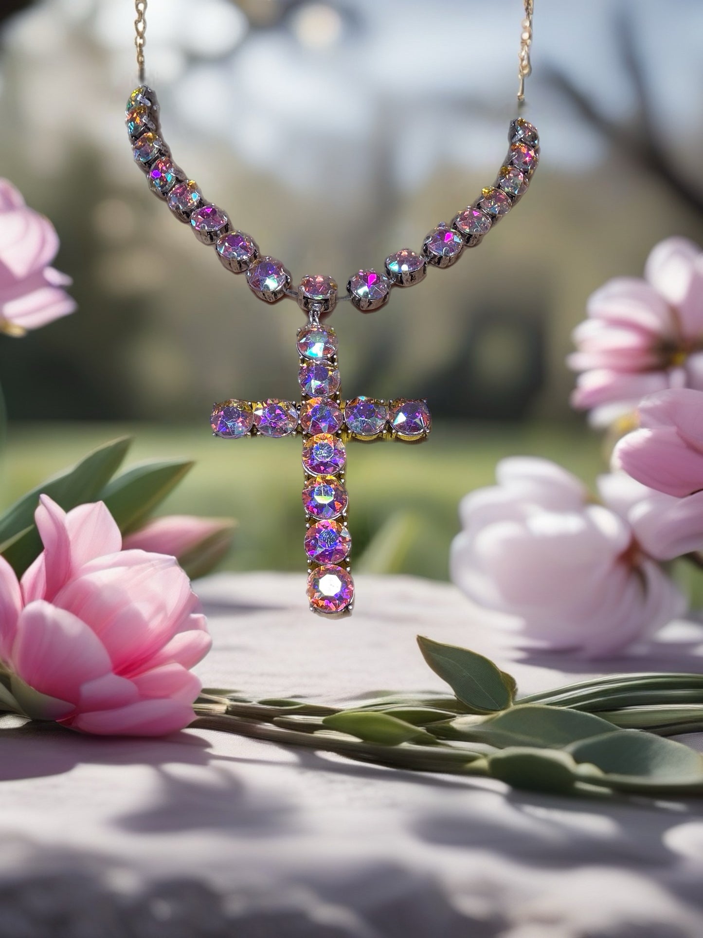 Rainbow Crosses- Necklace