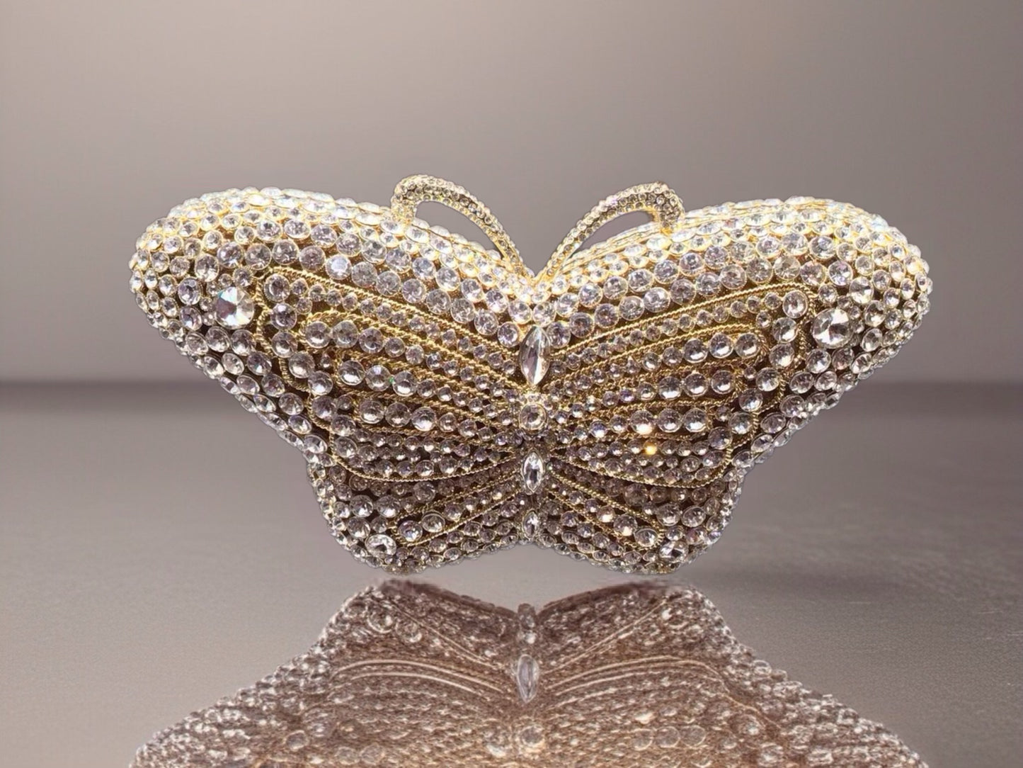 Butterfly Swarovski crystal purse