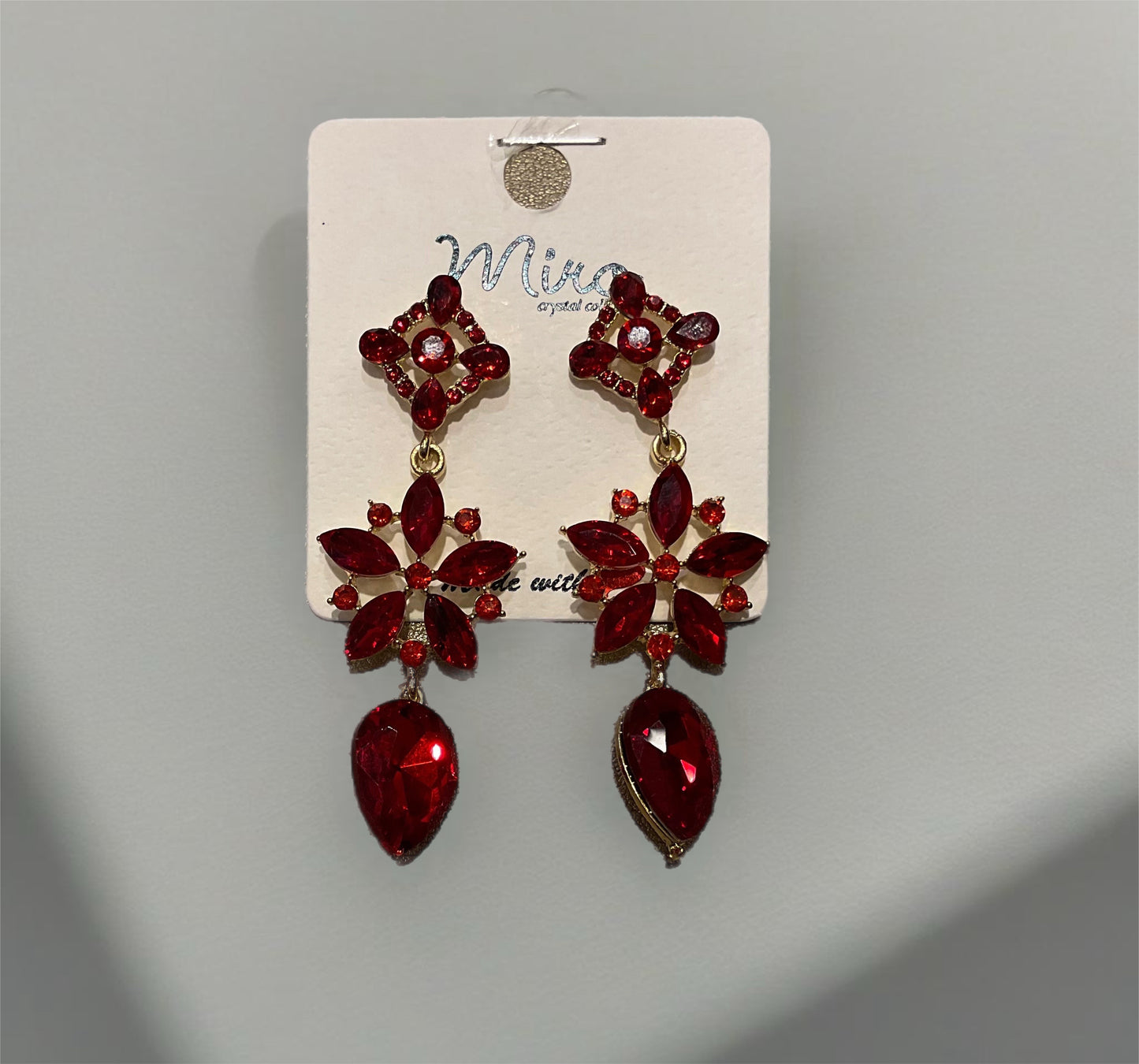 Elegant Baddie Earrings - Red Ruby