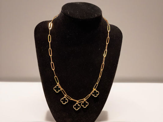 Black & Gold Lucky Charm- necklace