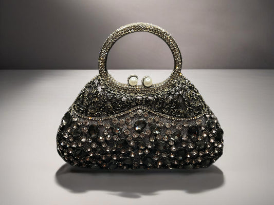 Pewter Swarovski crystal purse