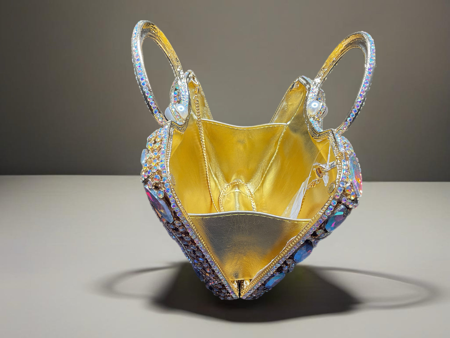 Iridescent Swarovski crystal purse