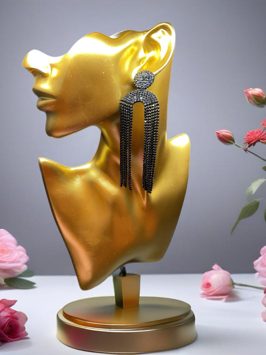 Fierce And Fringe Earrings - Black