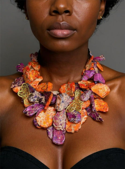 Butterfly Kissed Jasper- Necklace