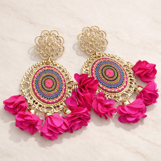 Rosé Mosaic Drops-Earrings