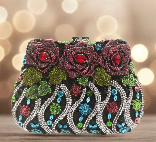 Midnight Rose Swarovski- Purse