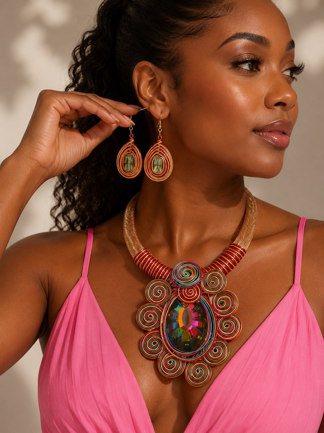 The Swirly Girl-Necklace Set