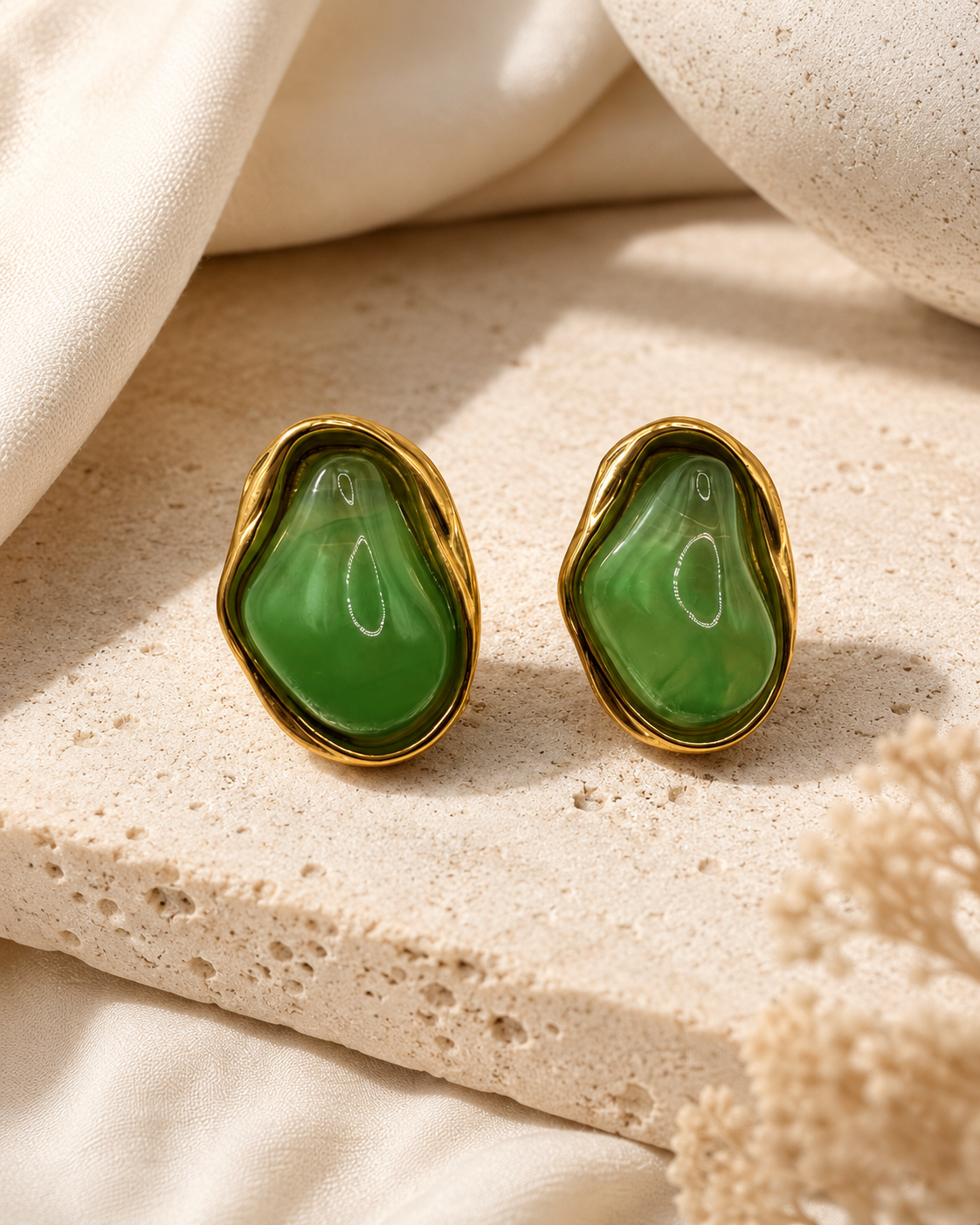 Sculpted Pearly Droplets-Earrings
