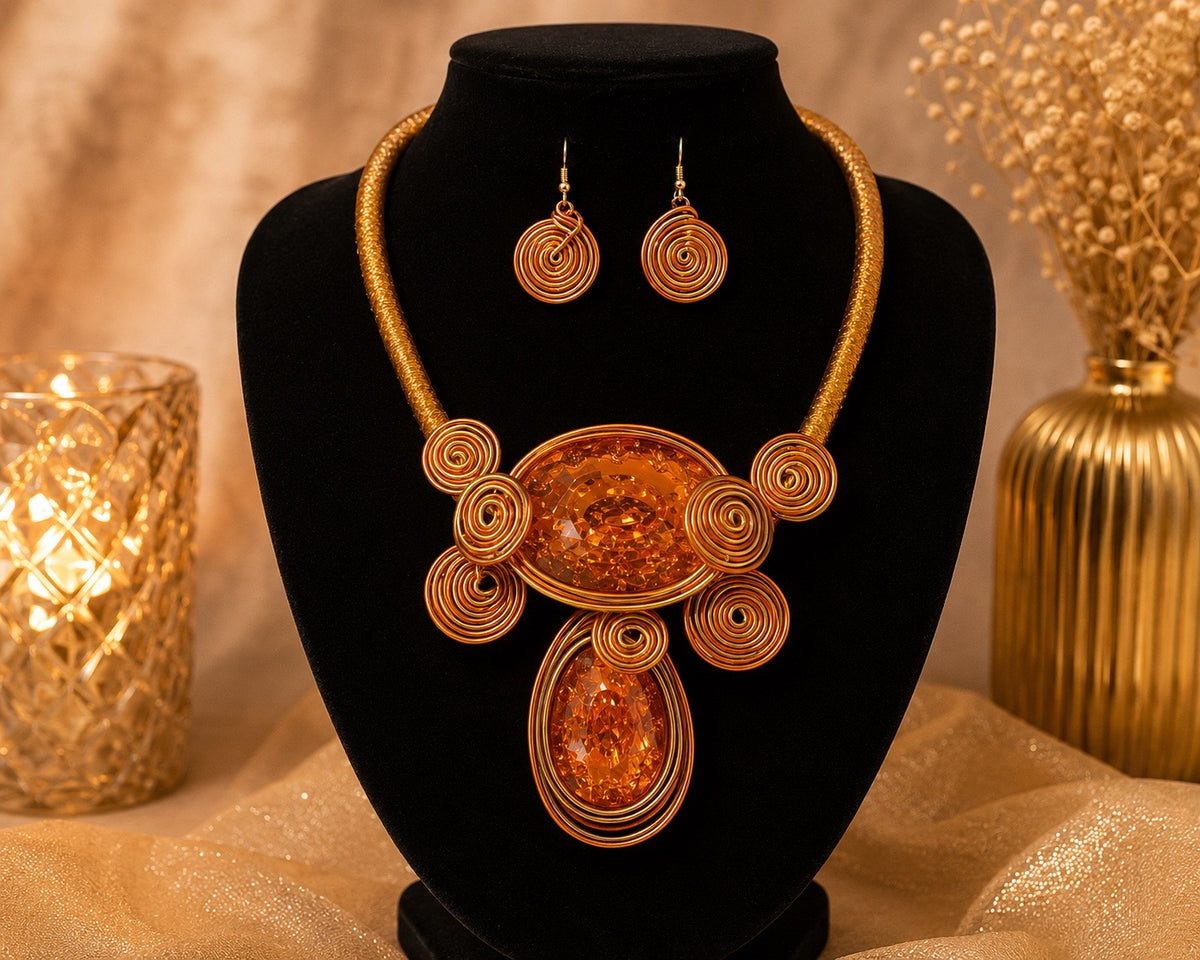 The Amber Orbit Necklace & Bracelet