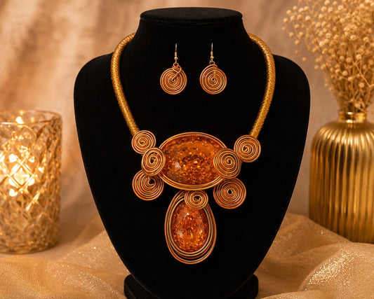 The Amber Orbit Necklace & Bracelet