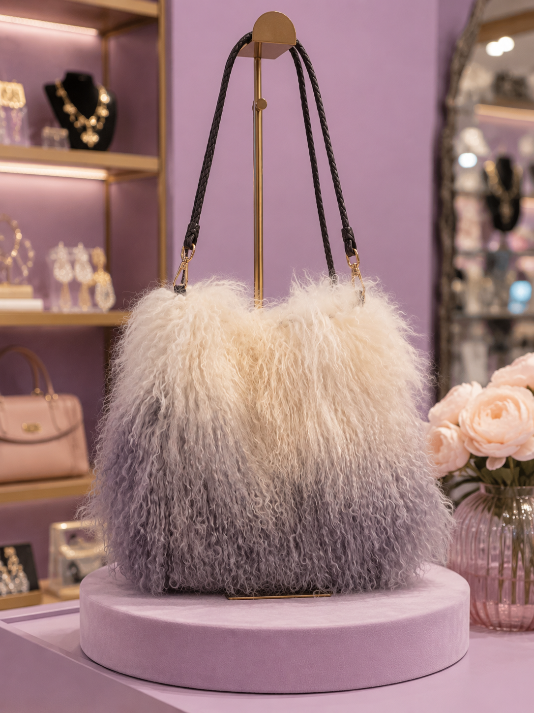 Cloud Nine Cross Body with Fox Tail -Purse