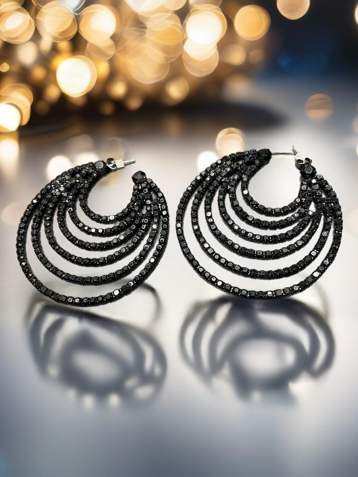 Her Lovely Echo Earrings - Black
