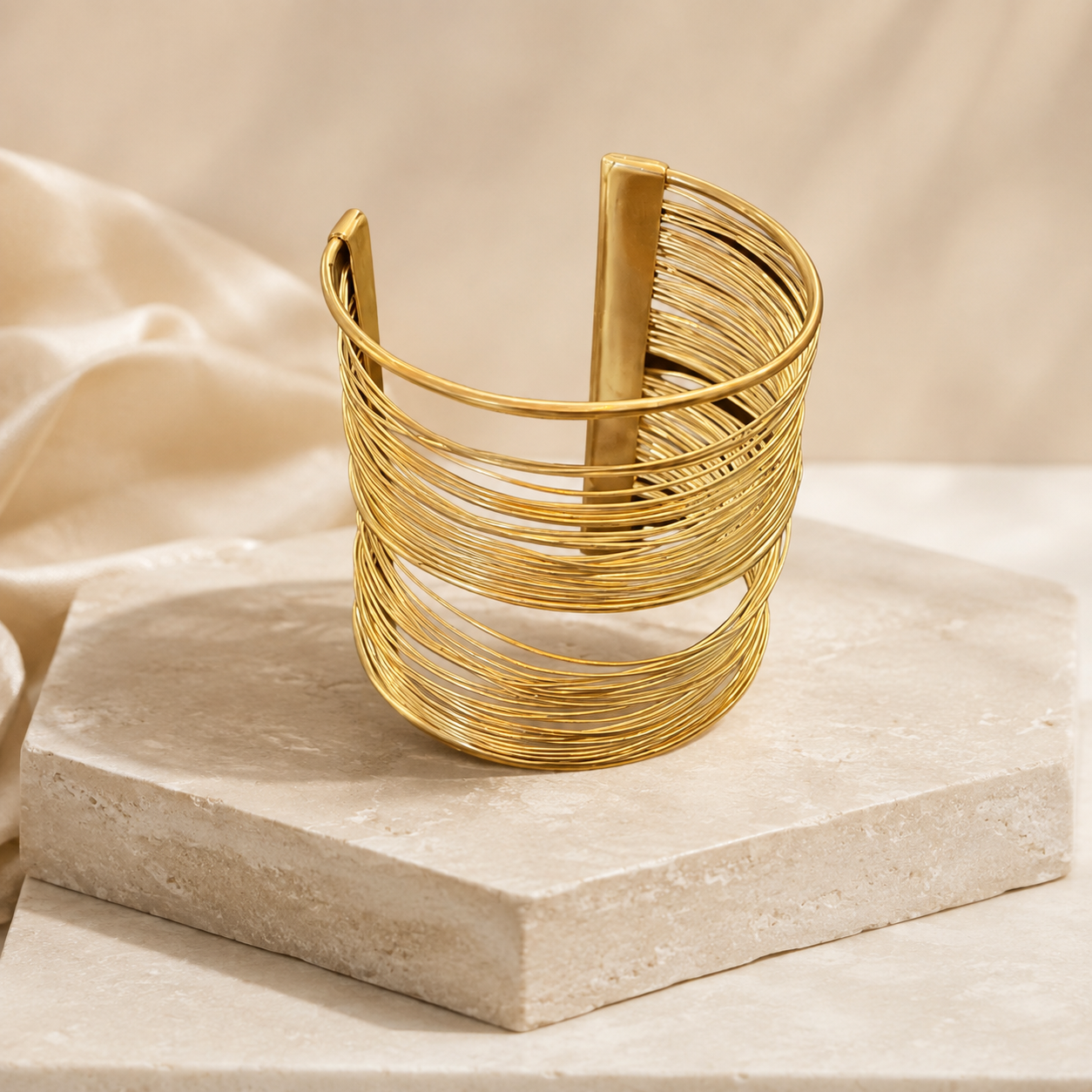Wired in Gold Cuff - Bracelet