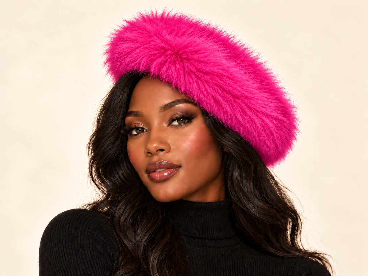 Fur And Fabulous Beret -Hats