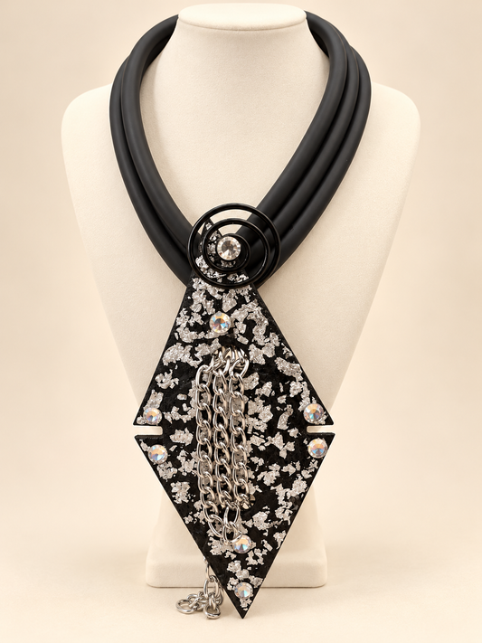 Midnight Drip Necklace and Earrings