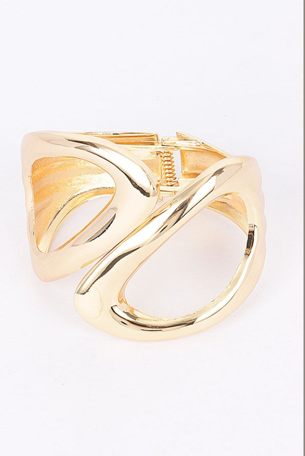 Metal Spring Hinge Cuff- Bracelet