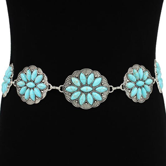 Turquoise Tides Chain Belt
